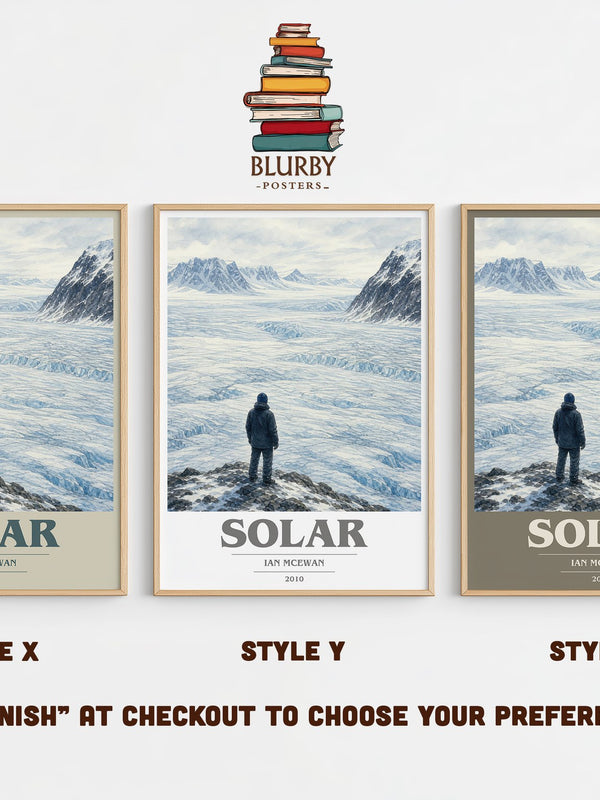 Solar book cover print in frame leaning in hallway – satire wall art