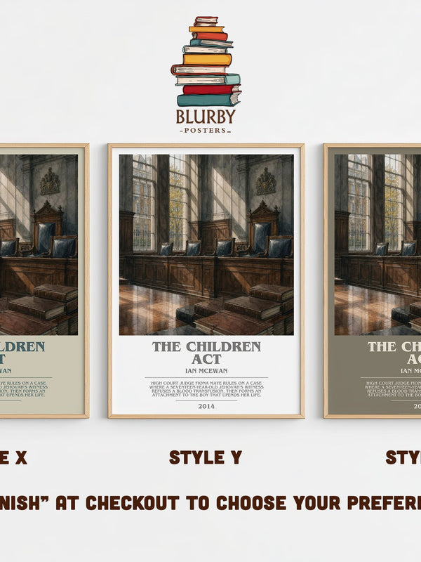 The Children Act bookish print in frame leaning in hallway – legal thriller wall art