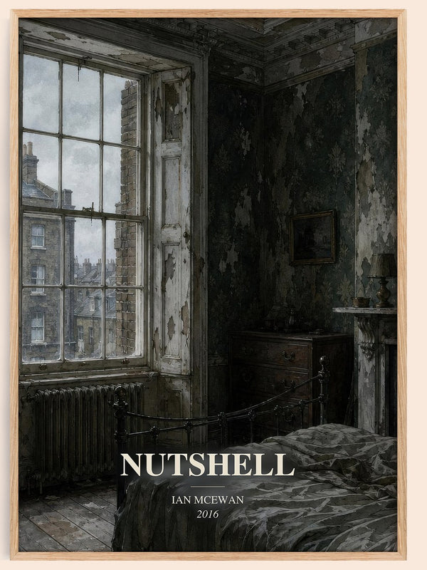 Nutshell watercolour book poster by Ian McEwan – framed literary art print
