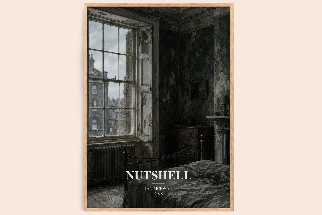 Nutshell watercolour book poster by Ian McEwan – framed literary art print