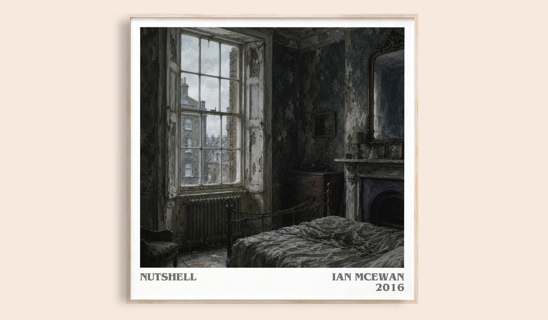 Nutshell literary book poster by Ian McEwan – framed literary art print