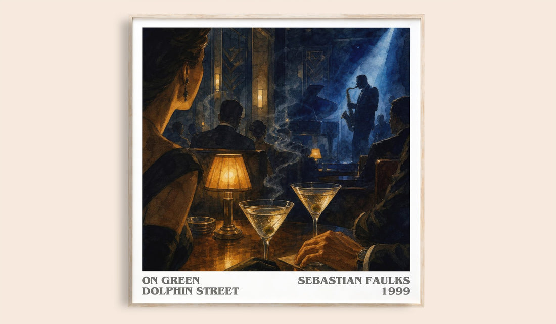 On Green Dolphin Street literary book poster by Sebastian Faulks – framed literary art print