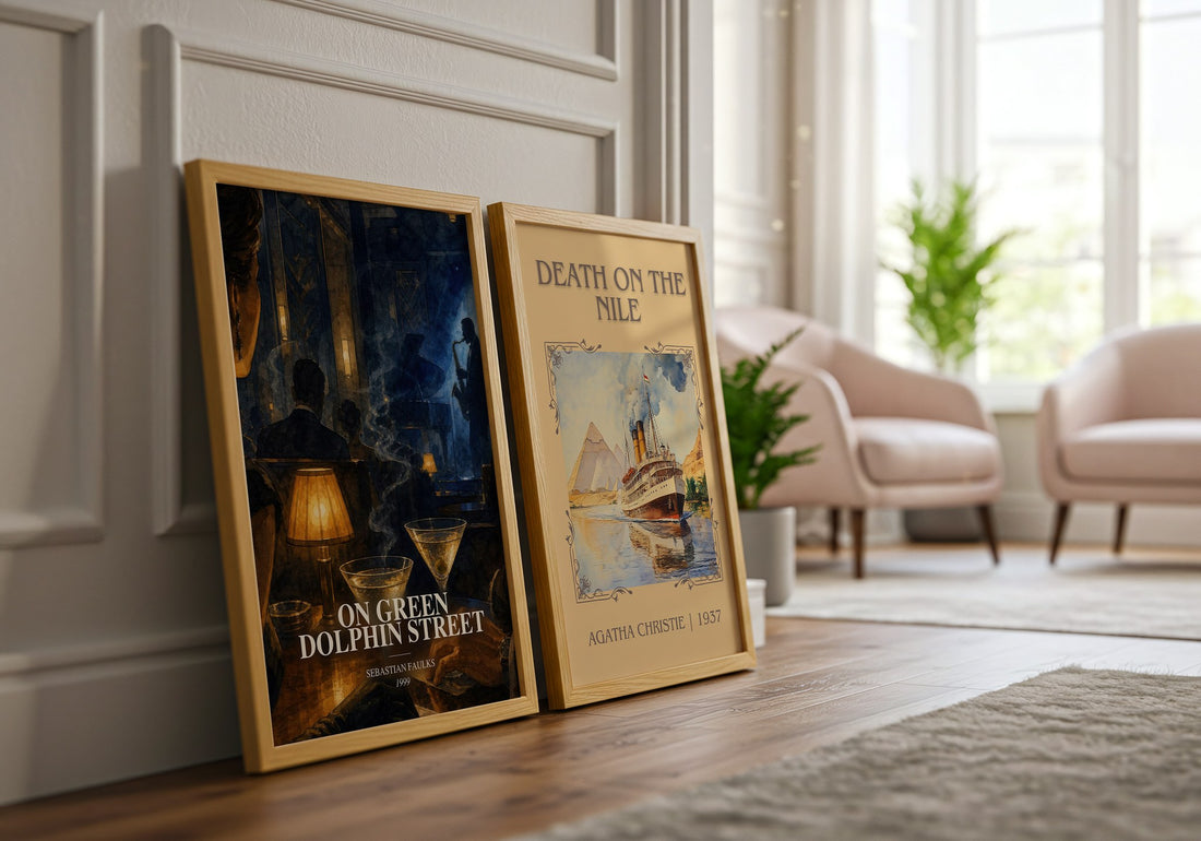 On Green Dolphin Street watercolour print framed by window – literary home decor