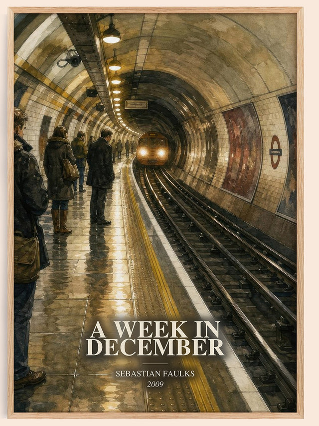 A Week in December Book Watercolour Illustration by Sebastian Faulks
