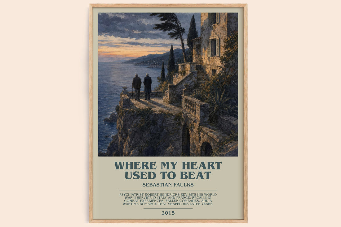 Where My Heart Used to Beat bookish book poster by Sebastian Faulks – framed literary art print