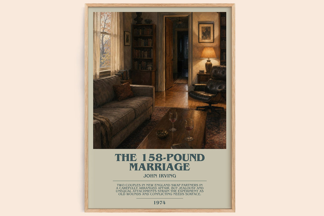 The 158-Pound Marriage bookish book poster by John Irving – framed literary art print