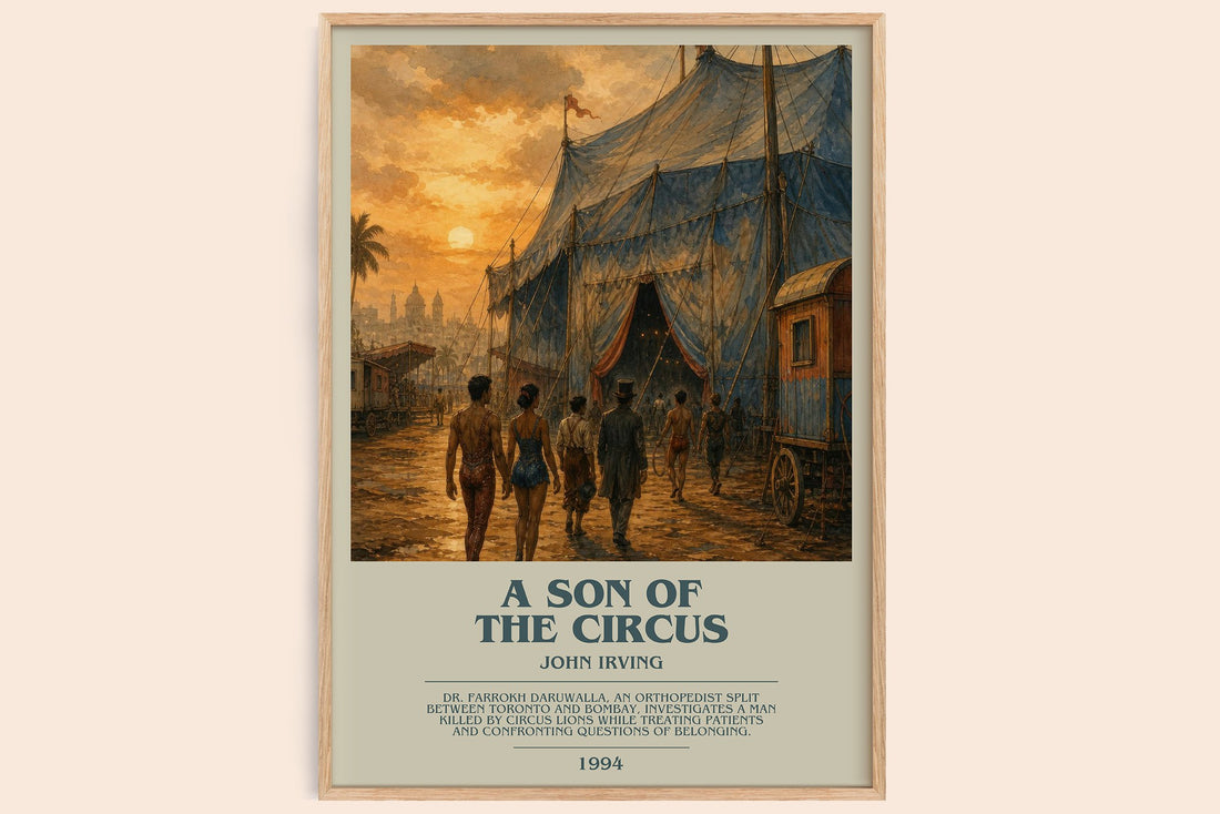 A Son of the Circus bookish book poster by John Irving – framed literary art print