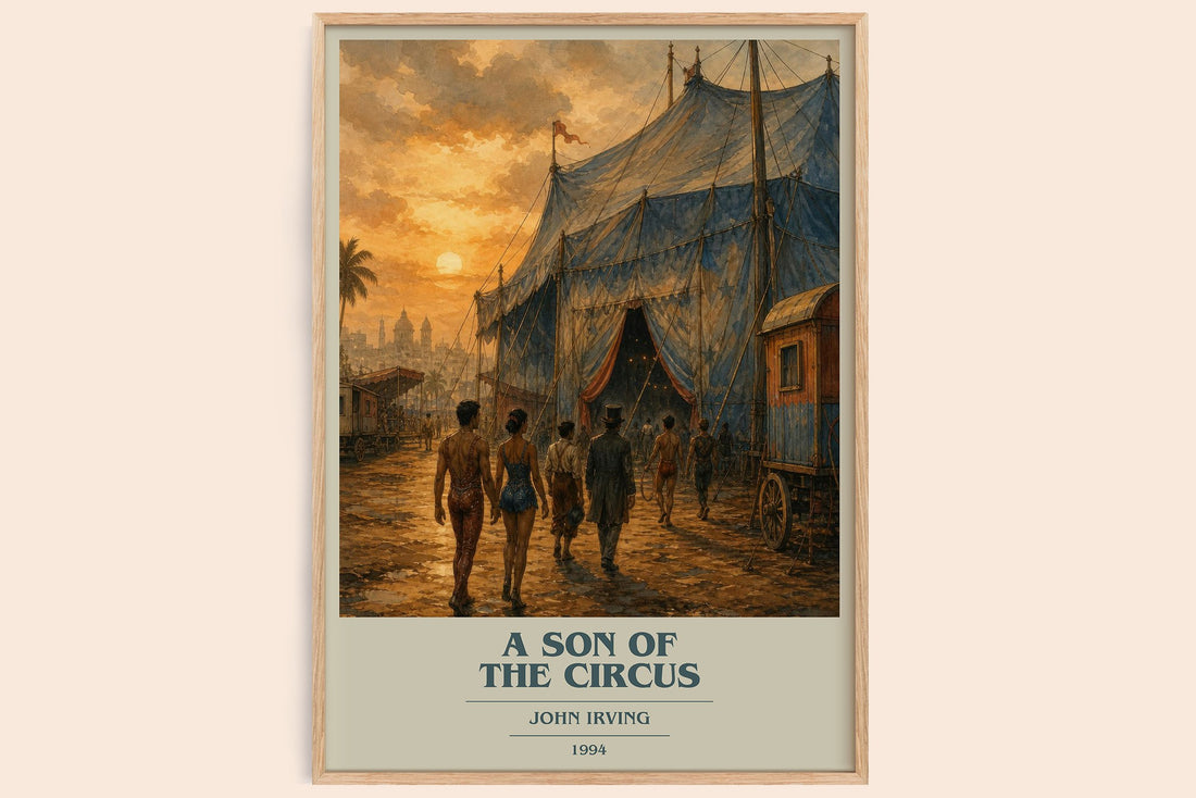 A Son of the Circus book cover book poster by John Irving – framed literary art print