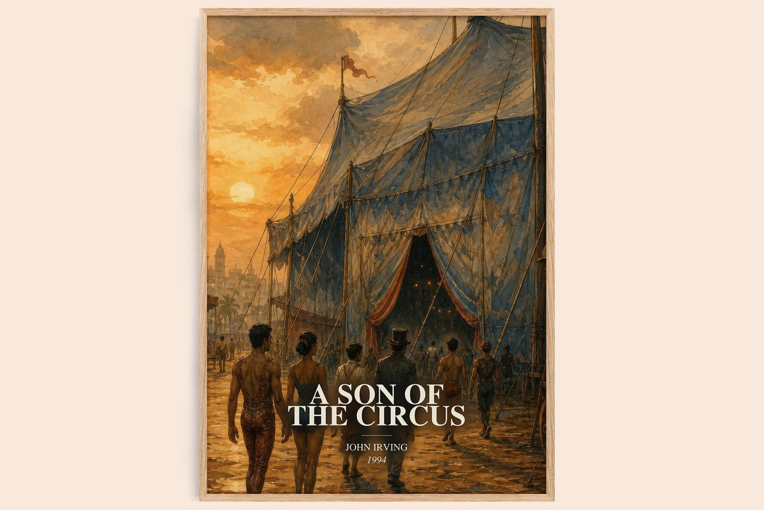 A Son of the Circus watercolour book poster by John Irving – framed literary art print