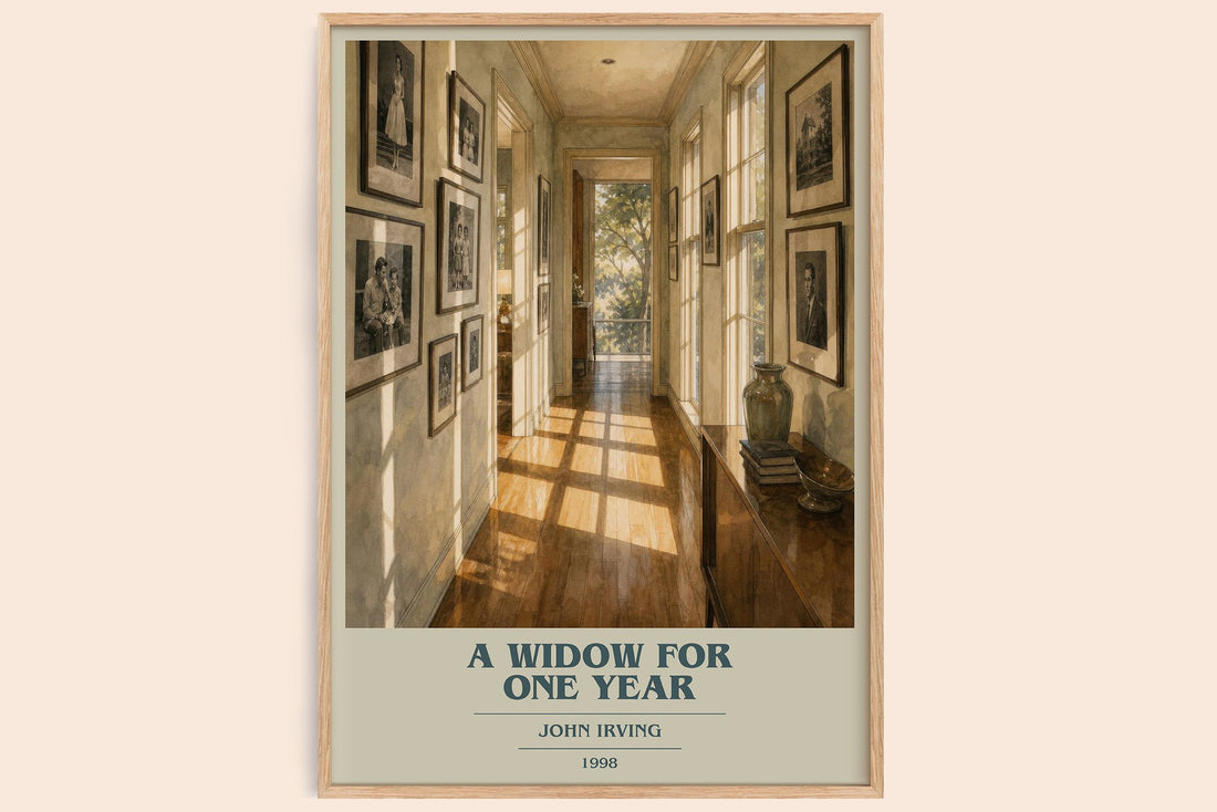 A Widow for One Year book cover book poster by John Irving – framed literary art print
