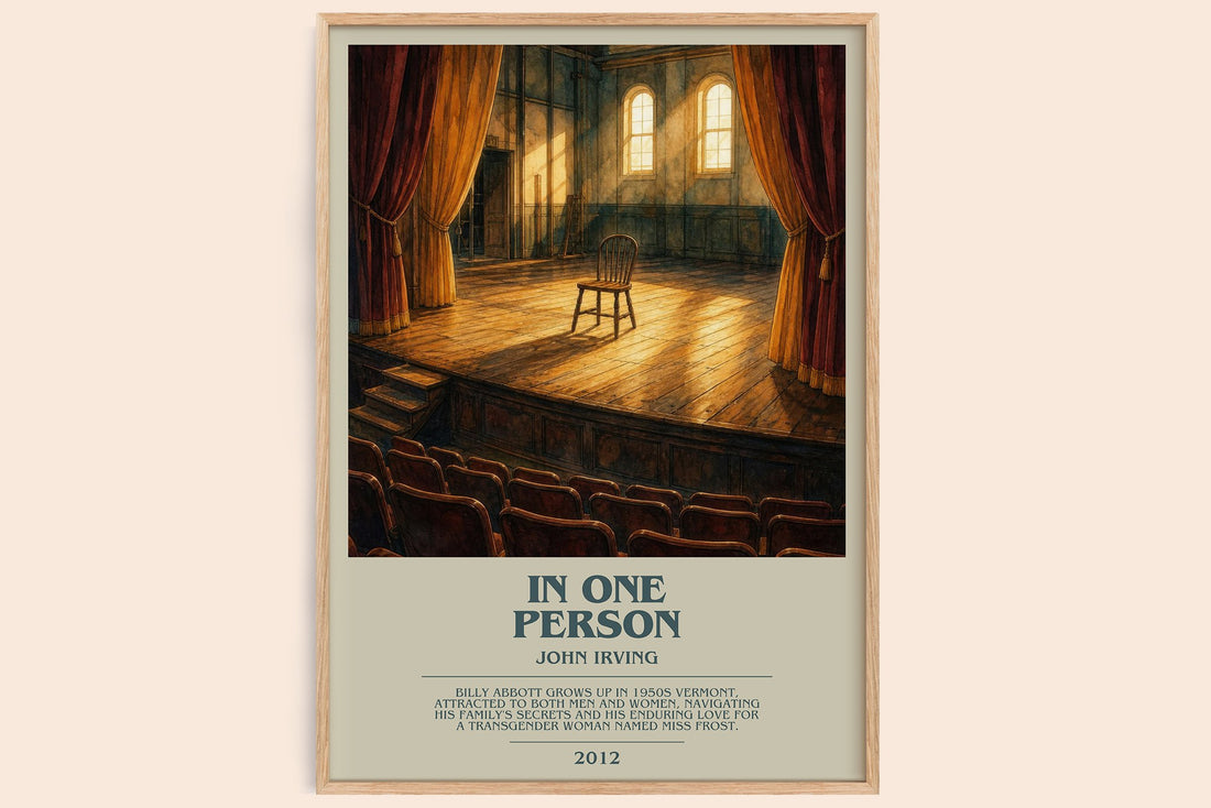 In One Person bookish book poster by John Irving – framed literary art print