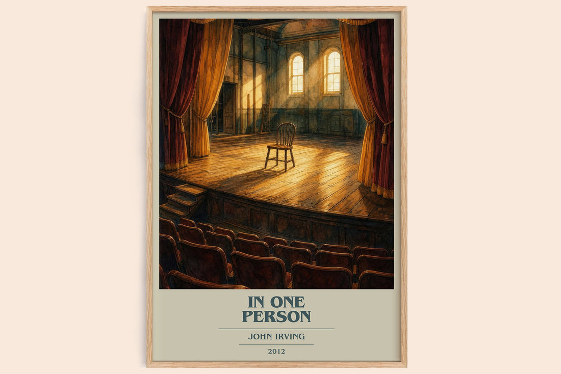 In One Person book cover book poster by John Irving – framed literary art print