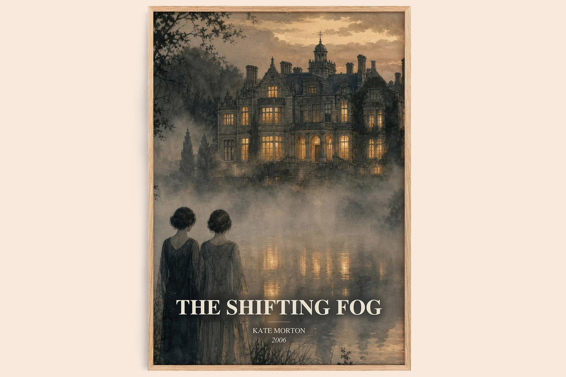 The Shifting Fog watercolour book poster by Kate Morton – framed literary art print
