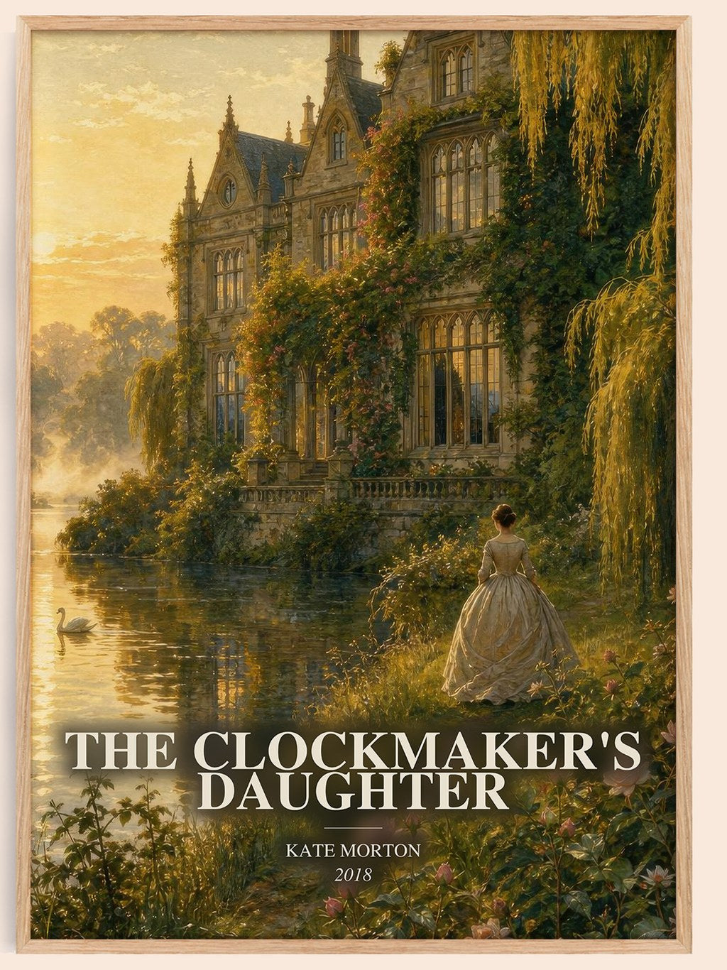 The Clockmaker's Daughter watercolour book poster by Kate Morton – framed literary art print