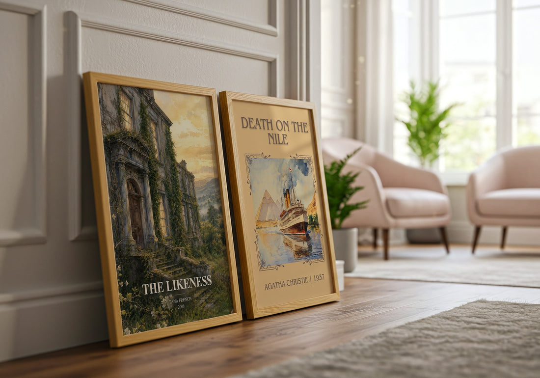 The Likeness watercolour print framed by window – literary home decor