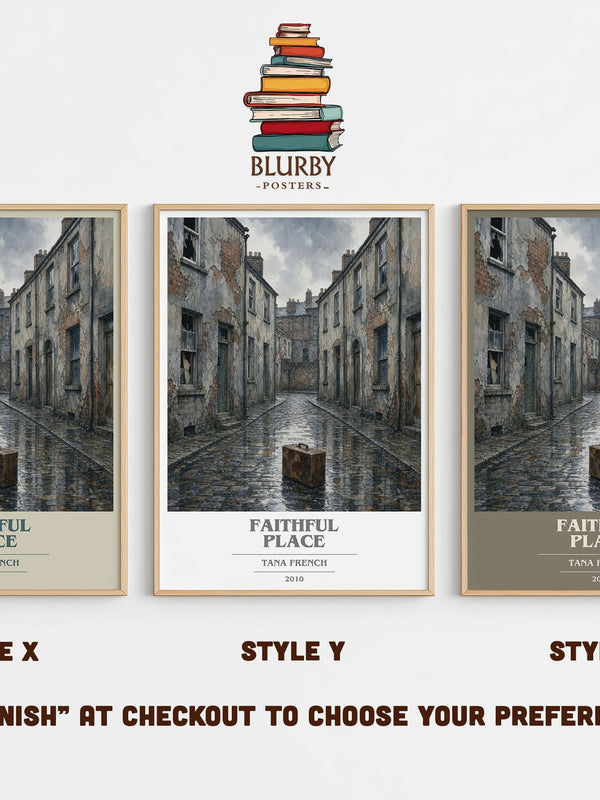 Faithful Place book cover print in frame leaning in hallway – crime wall art