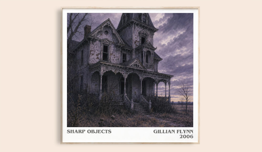 Sharp Objects literary book poster by Gillian Flynn – framed literary art print
