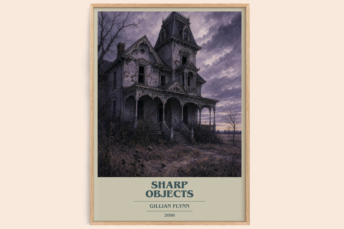 Sharp Objects book cover book poster by Gillian Flynn – framed literary art print