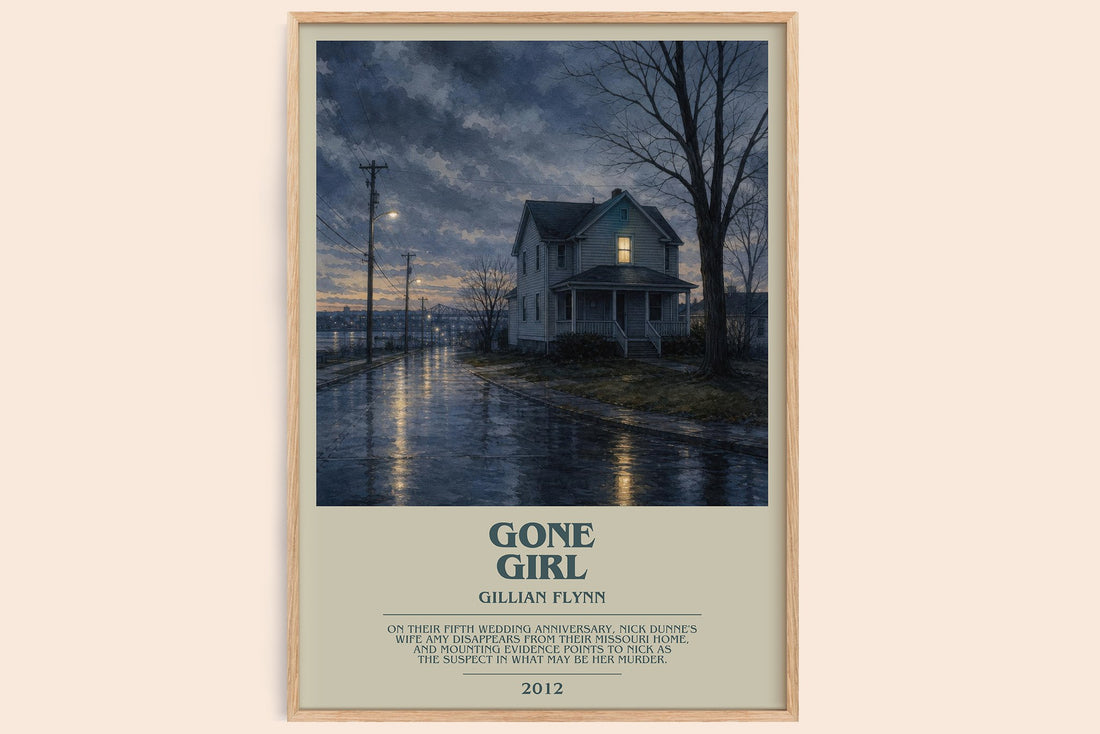 Gone Girl bookish book poster by Gillian Flynn – framed literary art print