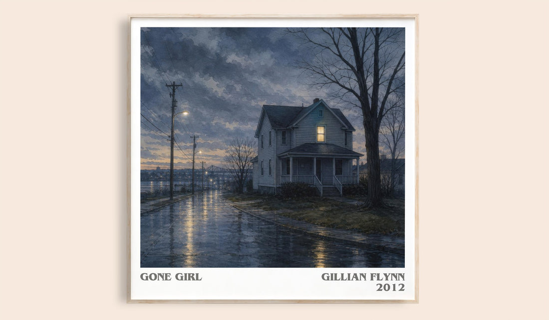 Gone Girl literary book poster by Gillian Flynn – framed literary art print