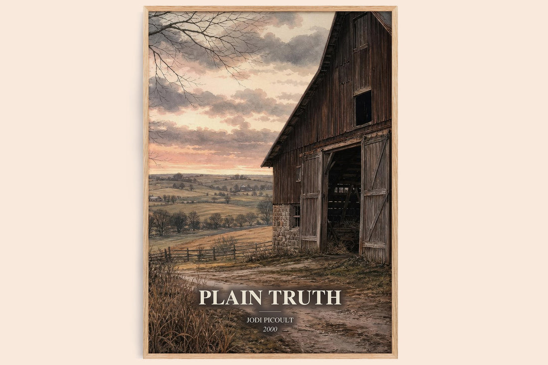 Plain Truth watercolour book poster by Jodi Picoult – framed literary art print