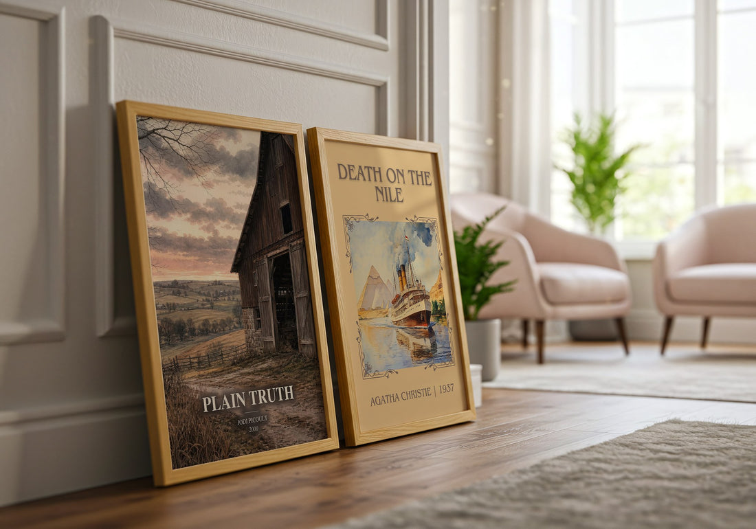 Plain Truth watercolour print framed by window – literary home decor
