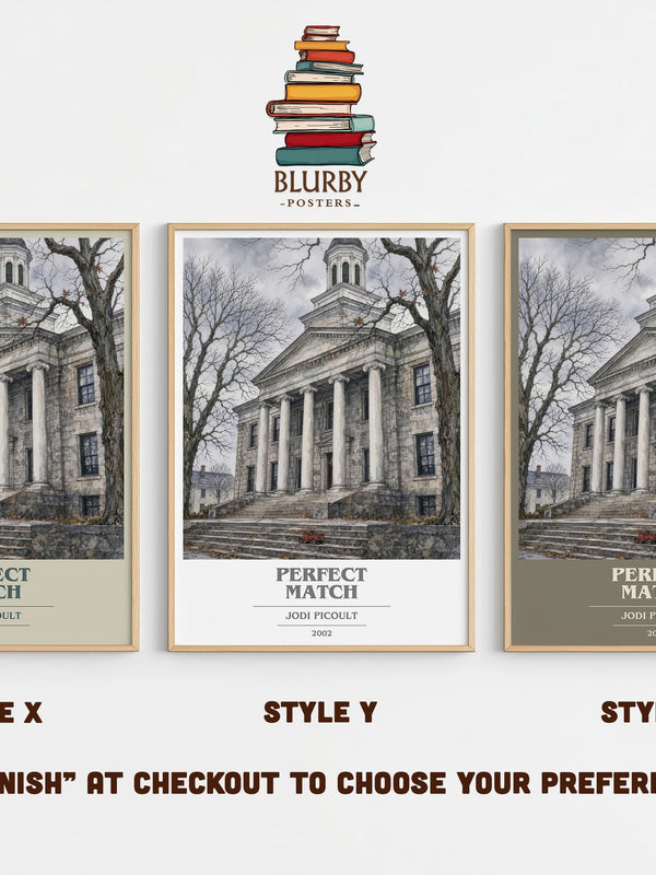 Perfect Match book cover print in frame leaning in hallway – legal thriller wall art