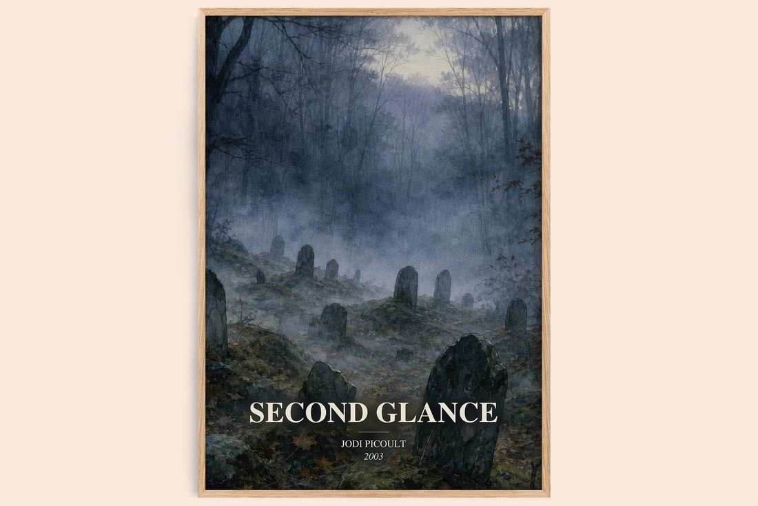 Second Glance watercolour book poster by Jodi Picoult – framed literary art print