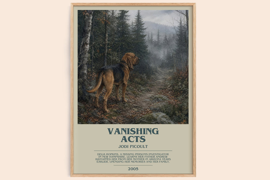 Vanishing Acts bookish book poster by Jodi Picoult – framed literary art print