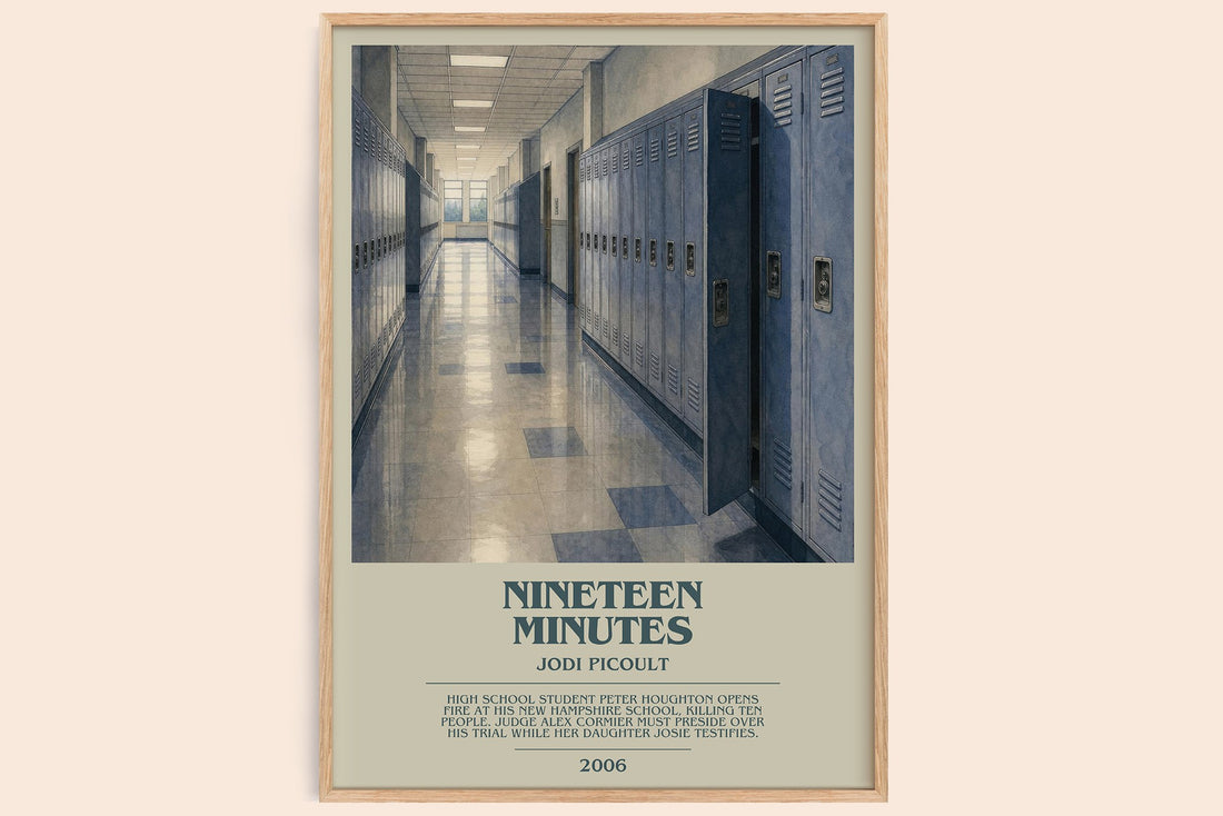 Nineteen Minutes bookish book poster by Jodi Picoult – framed literary art print