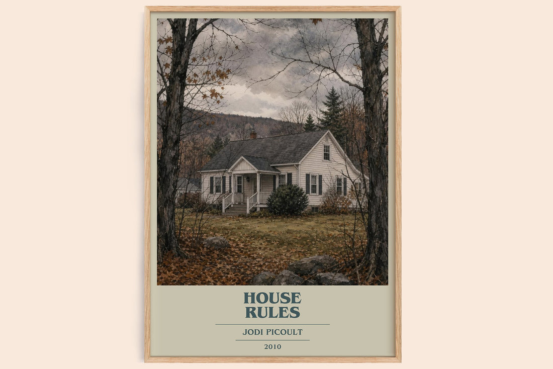 House Rules book cover book poster by Jodi Picoult – framed literary art print
