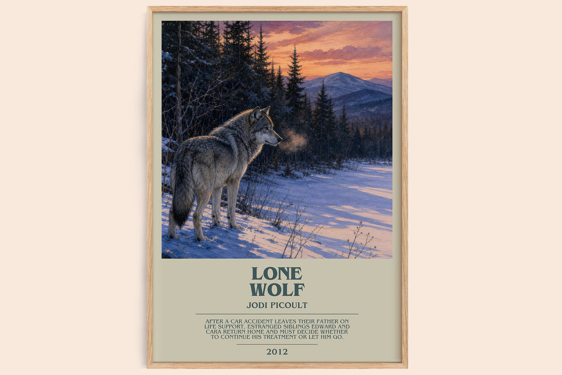 Lone Wolf bookish book poster by Jodi Picoult – framed literary art print