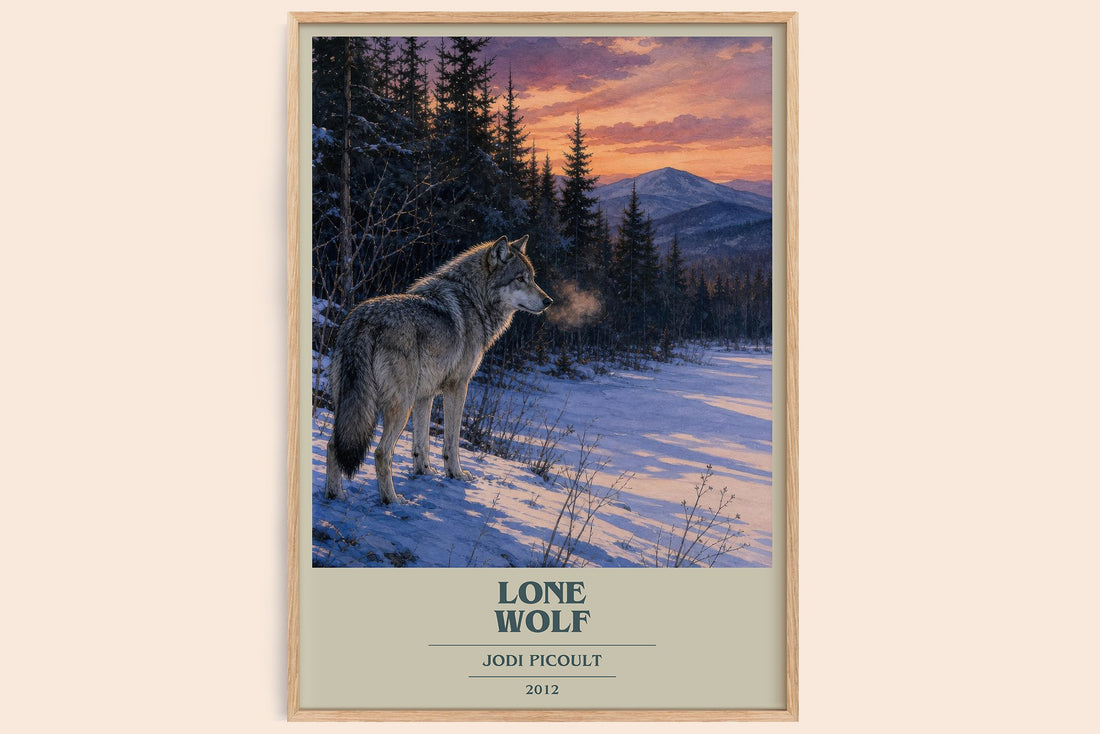 Lone Wolf book cover book poster by Jodi Picoult – framed literary art print