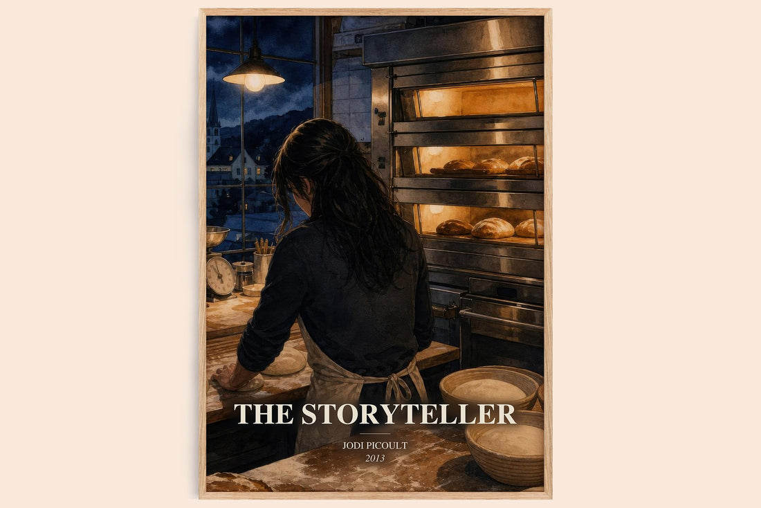 The Storyteller watercolour book poster by Jodi Picoult – framed literary art print