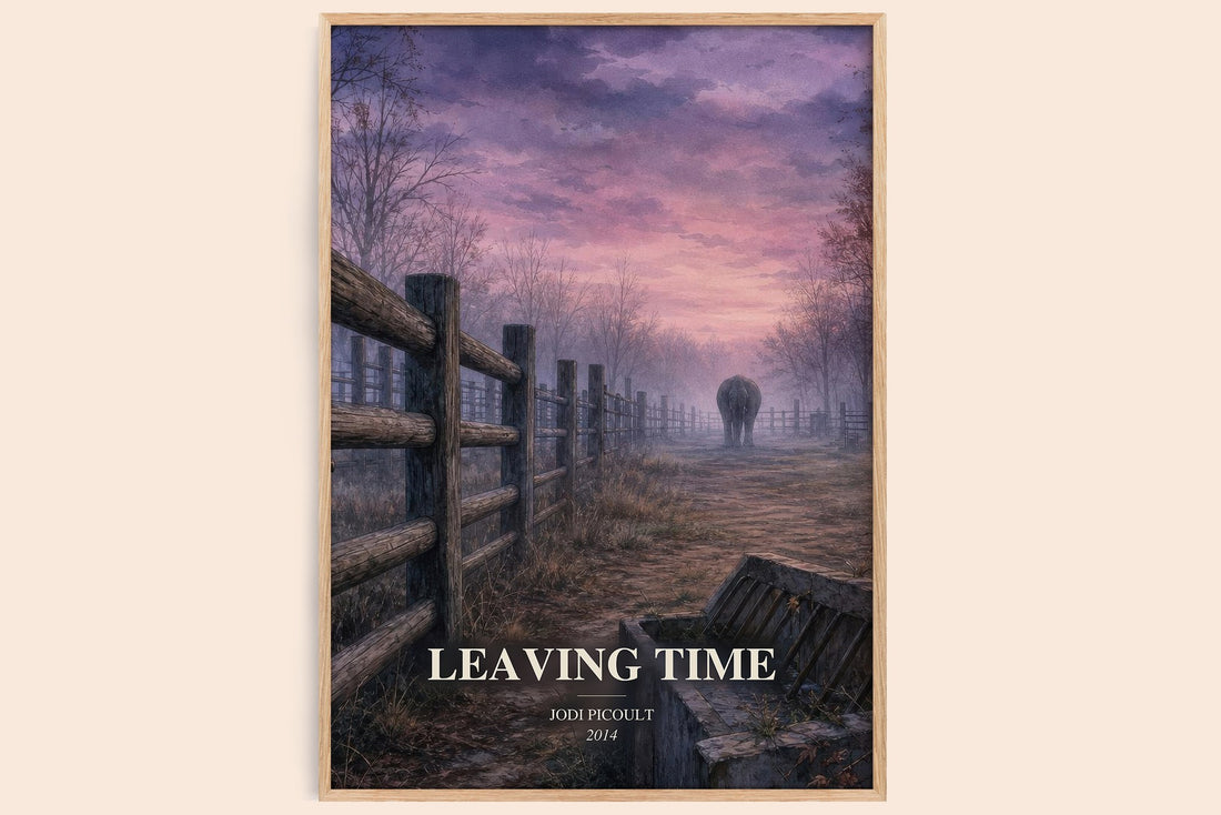 Leaving Time watercolour book poster by Jodi Picoult – framed literary art print