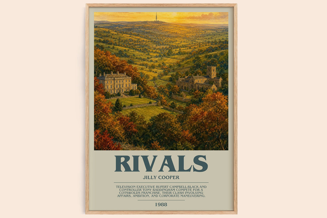 Rivals bookish book poster by Jilly Cooper – framed literary art print