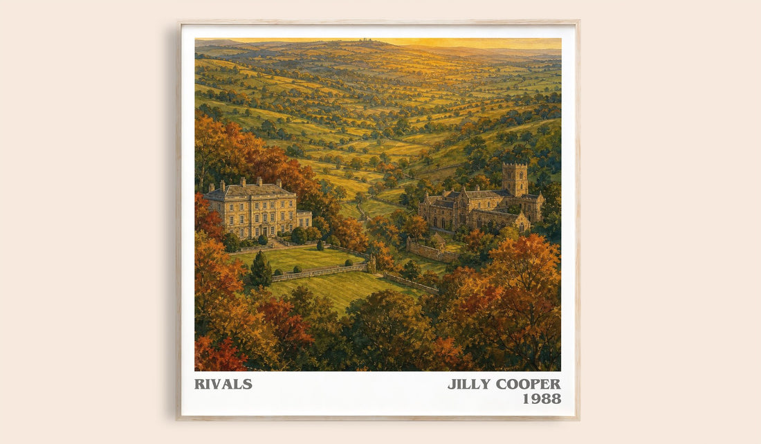 Rivals literary book poster by Jilly Cooper – framed literary art print
