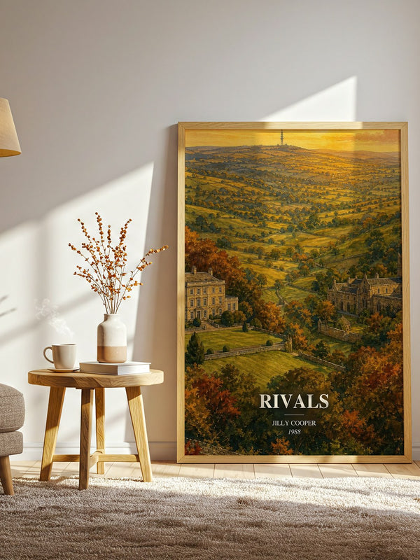Rivals watercolour print in frame leaning in hallway – romance wall art