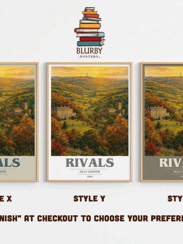 Rivals book cover print in frame leaning in hallway – romance wall art