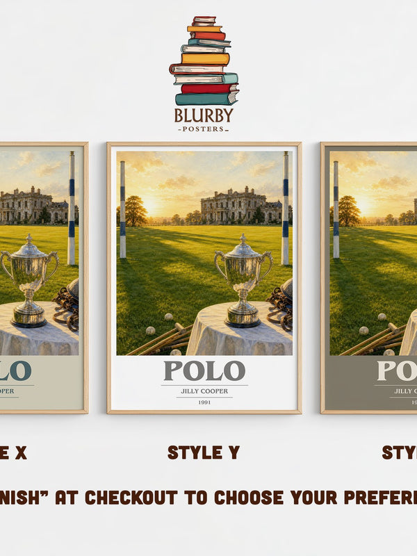 Polo book cover print in frame leaning in hallway – romance wall art