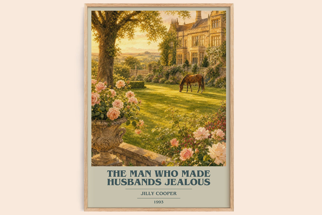 The Man Who Made Husbands Jealous book cover book poster by Jilly Cooper – framed literary art print