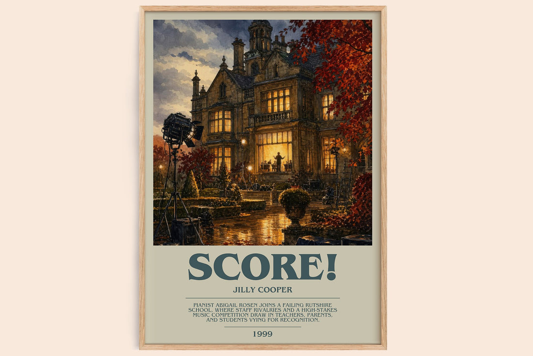 Score! bookish book poster by Jilly Cooper – framed literary art print