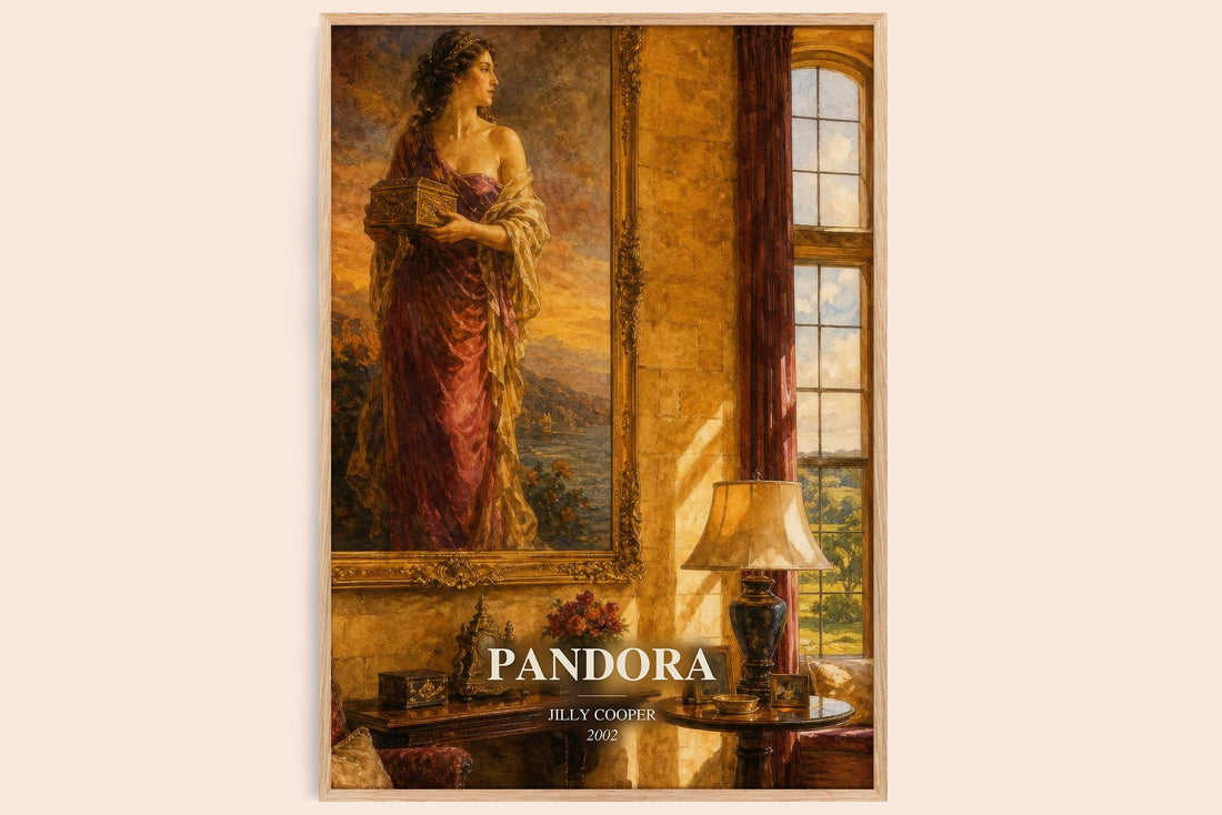 Pandora watercolour book poster by Jilly Cooper – framed literary art print