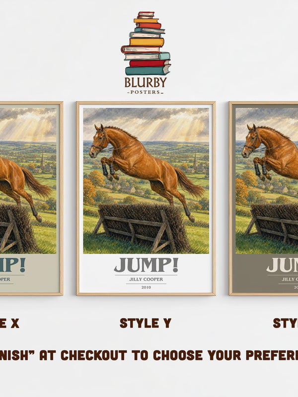 Jump! book cover print in frame leaning in hallway – romance wall art