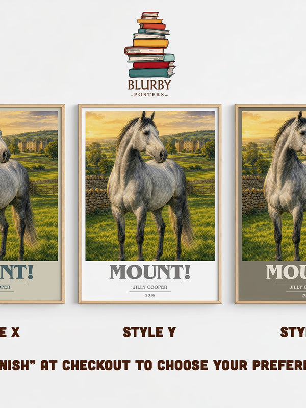 Mount! book cover print in frame leaning in hallway – romance wall art