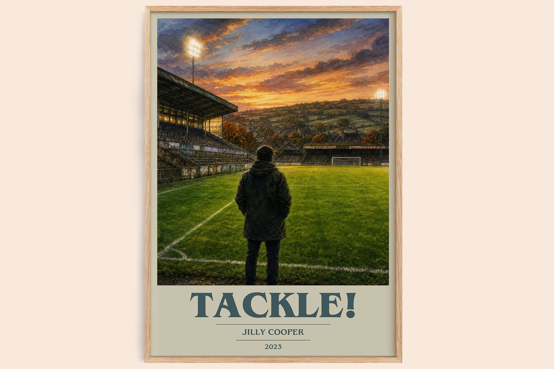 Tackle! book cover book poster by Jilly Cooper – framed literary art print