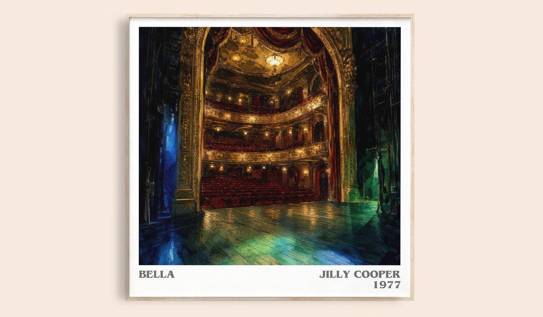 Bella literary book poster by Jilly Cooper – framed literary art print
