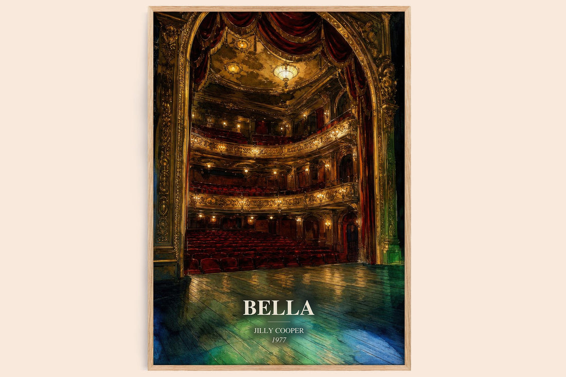 Bella watercolour book poster by Jilly Cooper – framed literary art print