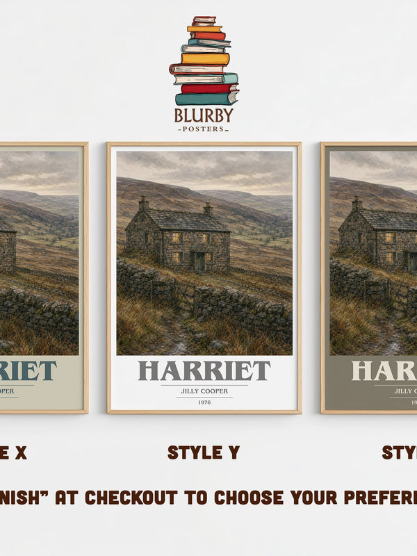 Harriet book cover print in frame leaning in hallway – romance wall art