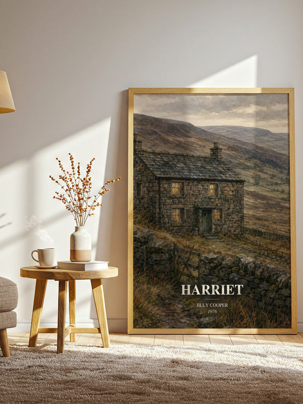 Harriet watercolour print in frame leaning in hallway – romance wall art